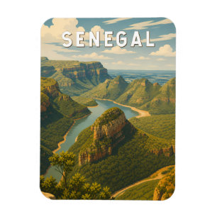 Magnet Flexible Illustration de voyage vintage sur le Sénégal