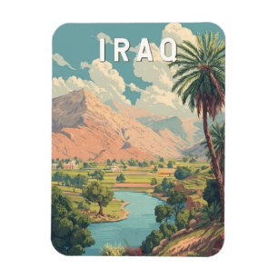Magnet Flexible Illustration de voyage vintage sur l'Irak