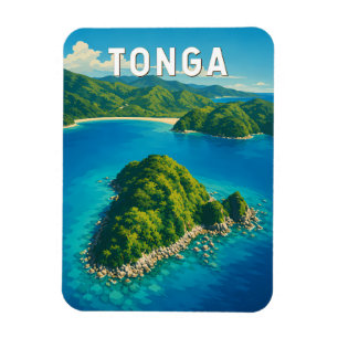 Magnet Flexible Illustration de voyage vintage Tonga