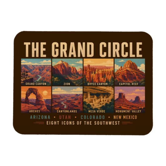 Magnet Flexible Illustration des parcs nationaux et des monuments (Horizontal)