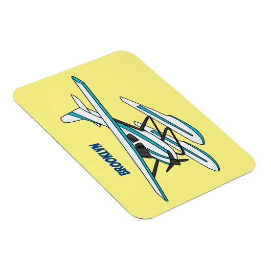 Magnet Flexible Illustration d'hydravion bleu blanc (Côté Droit)