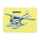 Magnet Flexible Illustration d'hydravion bleu blanc (Horizontal)