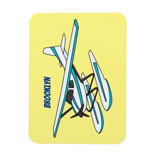 Magnet Flexible Illustration d'hydravion bleu blanc (Vertical)