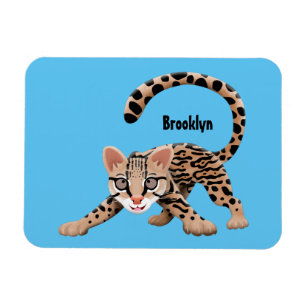 Magnet Flexible Illustration d'ocelot mignon