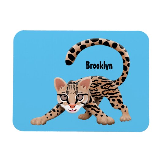 Magnet Flexible Illustration d'ocelot mignon (Horizontal)