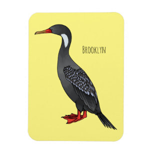 Magnet Flexible Illustration d'oiseau cormoran à pattes rouges