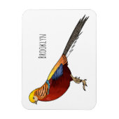 Magnet Flexible Illustration d'oiseau de faisan doré (Vertical)