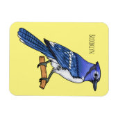 Magnet Flexible Illustration d'oiseau de jay bleu (Horizontal)