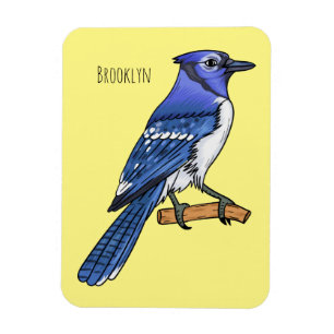 Magnet Flexible Illustration d'oiseau de jay bleu