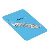 Magnet Flexible Illustration d'oiseau de paon blanc (Côté Droit)