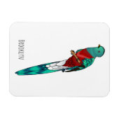 Magnet Flexible Illustration d'oiseau de quetzal resplendissant (Horizontal)