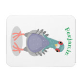 Magnet Flexible Illustration drôle de pigeon curieux (Horizontal)