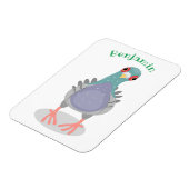 Magnet Flexible Illustration drôle de pigeon curieux (Côté Gauche)