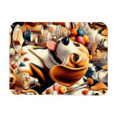 Magnet Flexible Illustration du Beagle rétro (Horizontal)