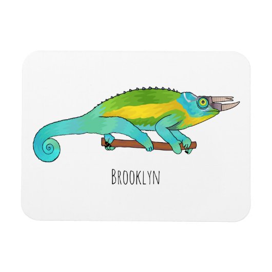 Magnet Flexible Illustration du caméléon de Jackson (Horizontal)