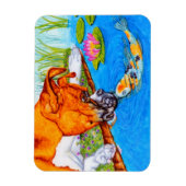 Magnet Flexible Illustration du chien de boxe Koi Kiss (Vertical)