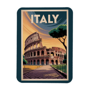 Magnet Flexible Illustration du Colisée d'Italie Art de voyage vin