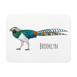Magnet Flexible Illustration du faisan de Lady Amherst