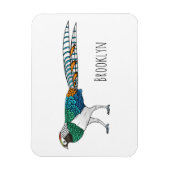 Magnet Flexible Illustration du faisan de Lady Amherst (Vertical)