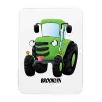 Illustration du joli joyeux tracteur agricole vert