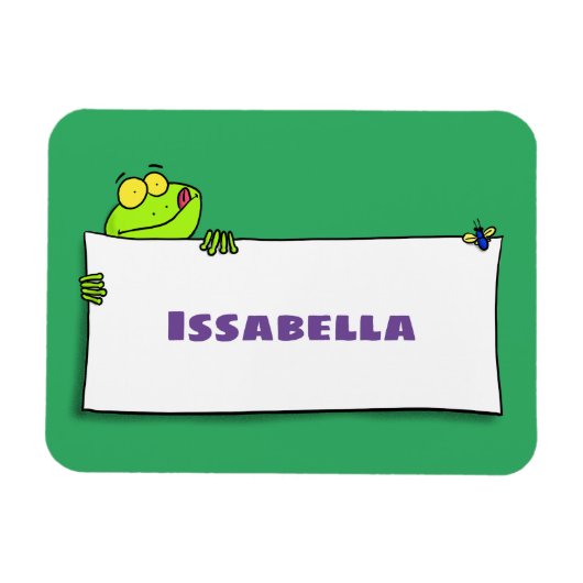 Magnet Flexible Illustration du panneau de grenouille verte mignon (Horizontal)