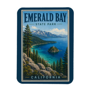 Magnet Flexible Illustration du parc d'État d'Emerald Bay en Calif