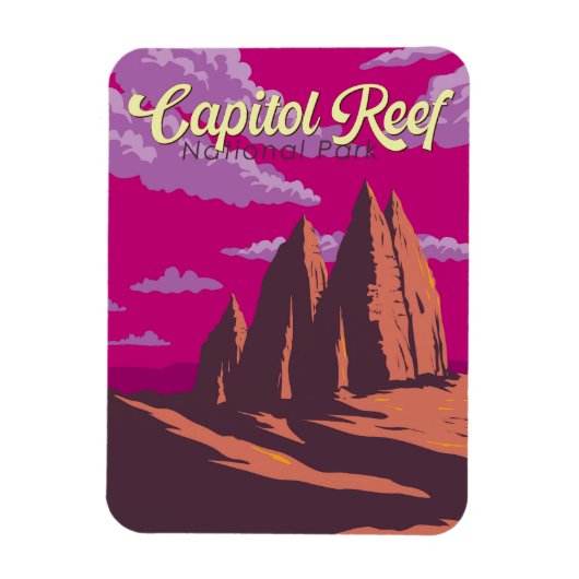 Magnet Flexible Illustration du parc national Capitol Reef Art de (Vertical)