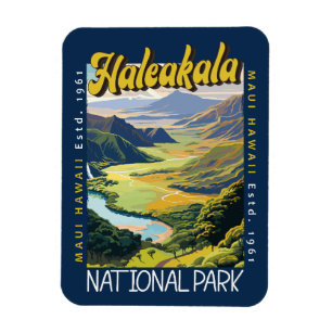 Magnet Flexible Illustration du parc national de Haleakala en état