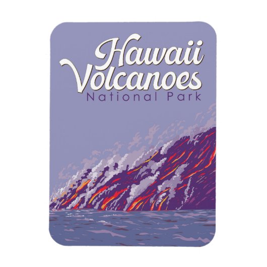 Magnet Flexible Illustration du parc national des volcans d'Hawaii (Vertical)