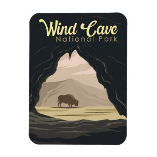 Magnet Flexible Illustration du parc national Wind Cave Travel Art
