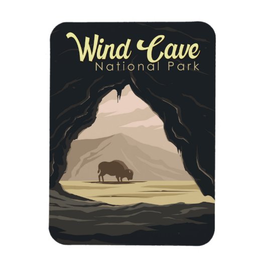 Magnet Flexible Illustration du parc national Wind Cave Travel Art (Vertical)