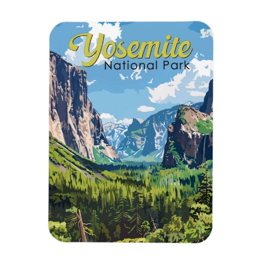 Magnet Flexible Illustration du parc national Yosemite Art de voya (Vertical)