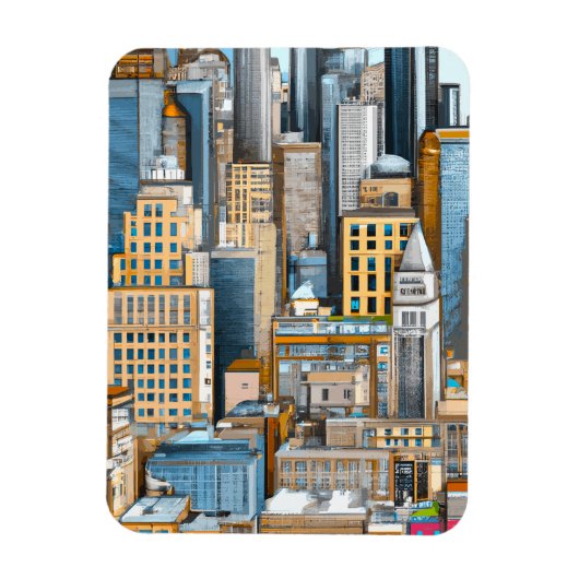 Magnet Flexible Illustration du paysage urbain de New York (Vertical)