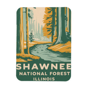Magnet Flexible Illustration du rétro forestier national de Shawne