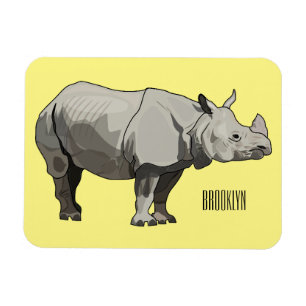 Magnet Flexible Illustration du rhinocéros de Javan