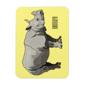 Magnet Flexible Illustration du rhinocéros de Javan (Vertical)