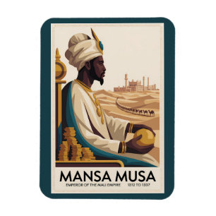 Magnet Flexible Illustration du roi africain de l'Empire Mali Mans