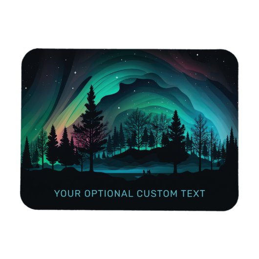 Magnet Flexible Illustration du texte personnalisé Aurora Borealis (Horizontal)