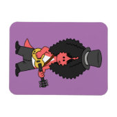 Magnet Flexible Illustration D'Un Allosaurus Habillé En Étoile Roc (Horizontal)