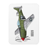 Magnet Flexible Illustration d'un avion militaire (Vertical)