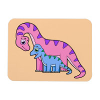 Illustration D'Un Brachiosaurus Mère Et Enfant.