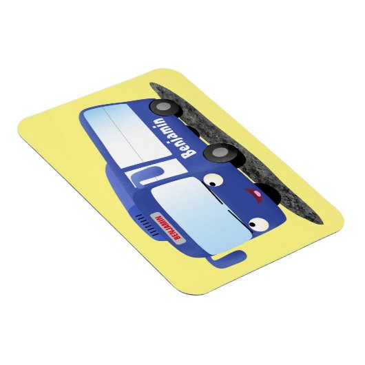 Magnet Flexible Illustration d'un bus moderne bleu mignon (Côté Droit)