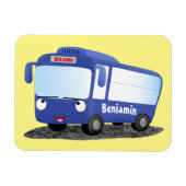 Magnet Flexible Illustration d'un bus moderne bleu mignon (Horizontal)