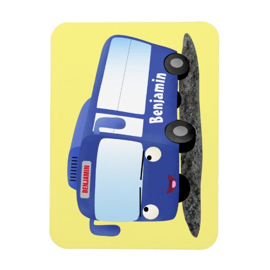 Magnet Flexible Illustration d'un bus moderne bleu mignon (Vertical)