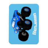 Magnet Flexible Illustration d'un camion monstre bleu mou (Vertical)
