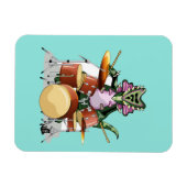 Magnet Flexible Illustration D'Un Chasmosaurus Jouant Aux Tambours (Horizontal)