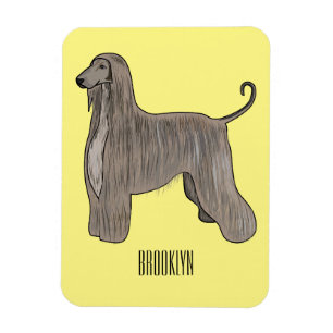 Magnet Flexible Illustration d'un chien hound afghan