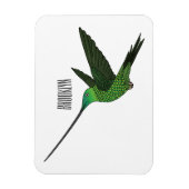 Magnet Flexible Illustration d'un colibri à bec épée (Vertical)