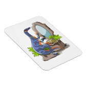 Magnet Flexible Illustration D'Un Iguanodon Mettant Sur Le Maquill (Côté Droit)