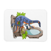 Magnet Flexible Illustration D'Un Iguanodon Mettant Sur Le Maquill (Horizontal)